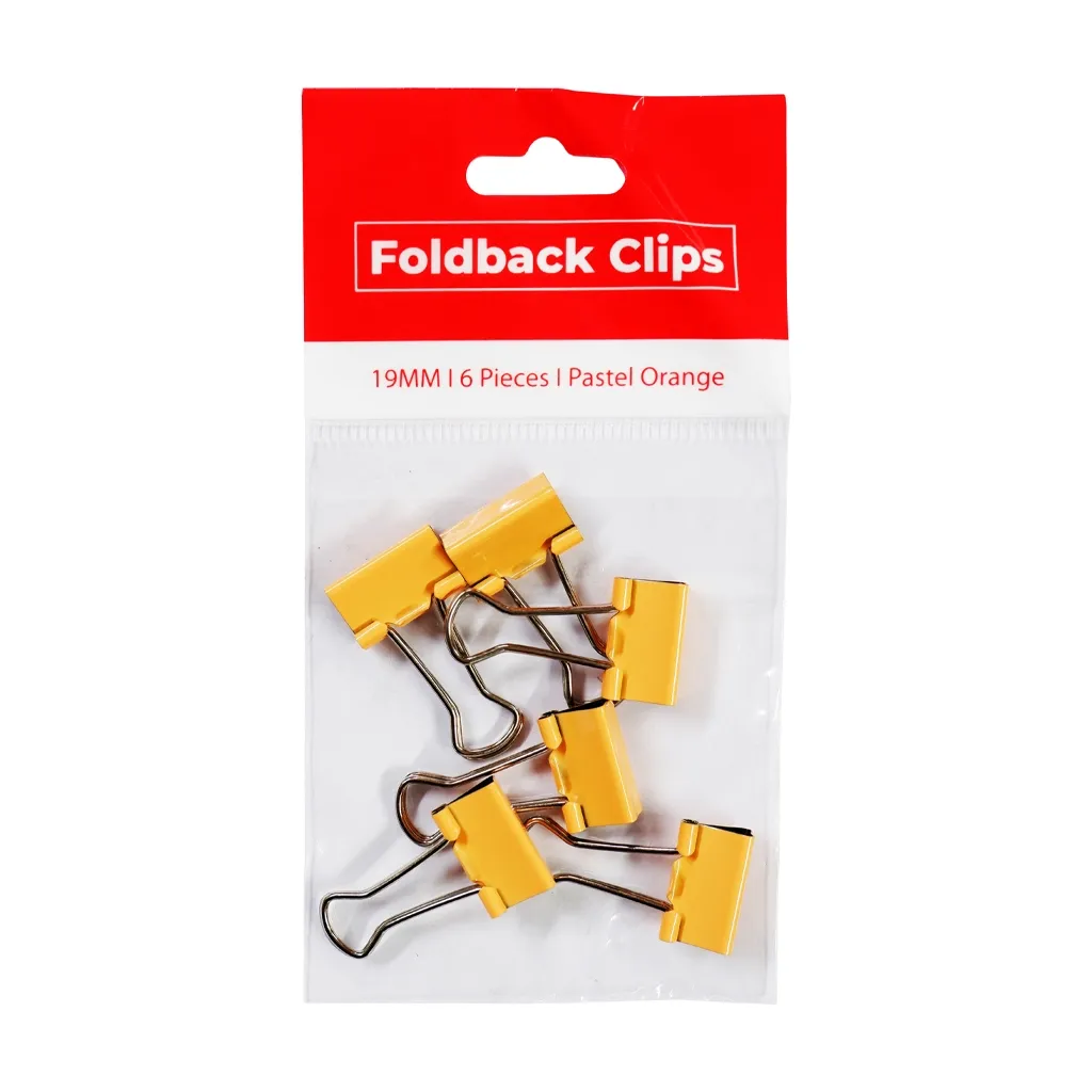 Best Buy Clip Foldback Orange 6's 0.75in (19mm) Pastel - Filing Supplies