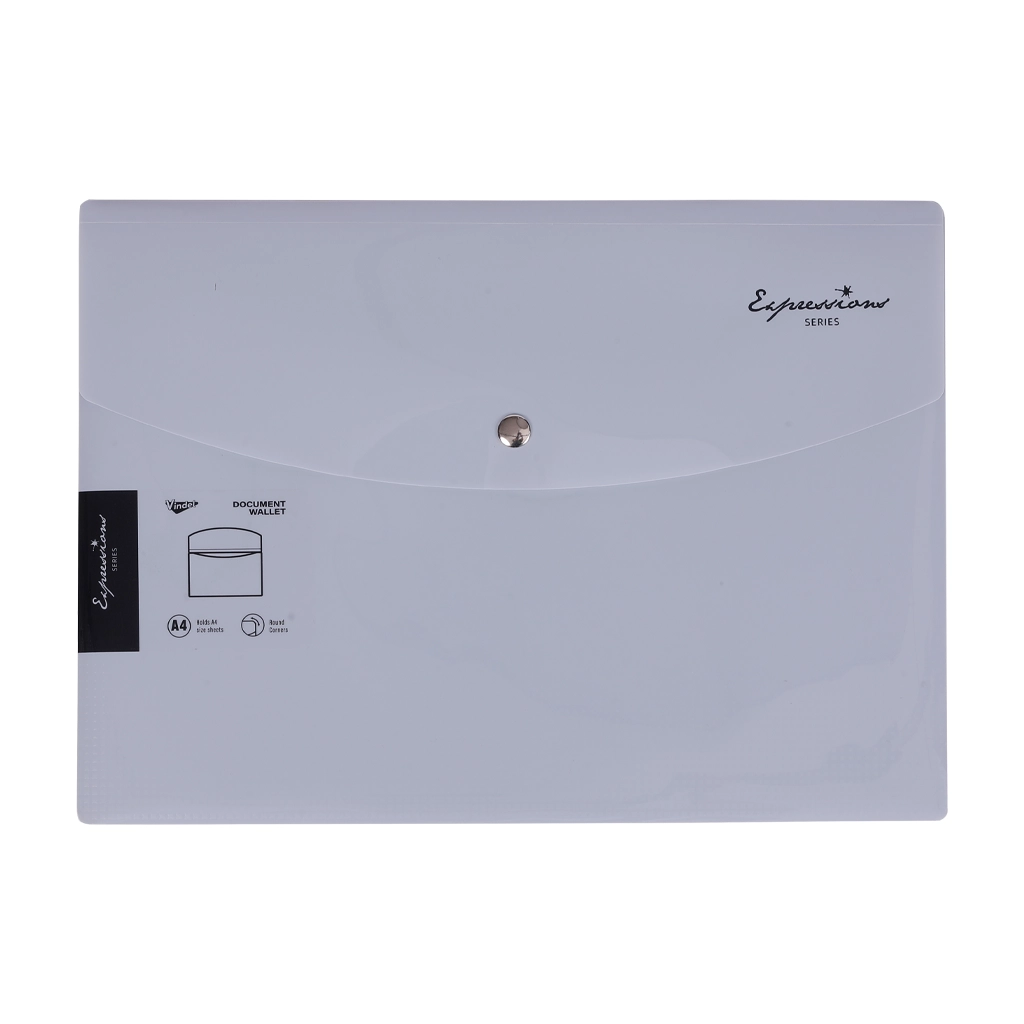 Vindel Plastic Envelope V52402Gy A4 Gray Button Type Morandi - Filing Supplies