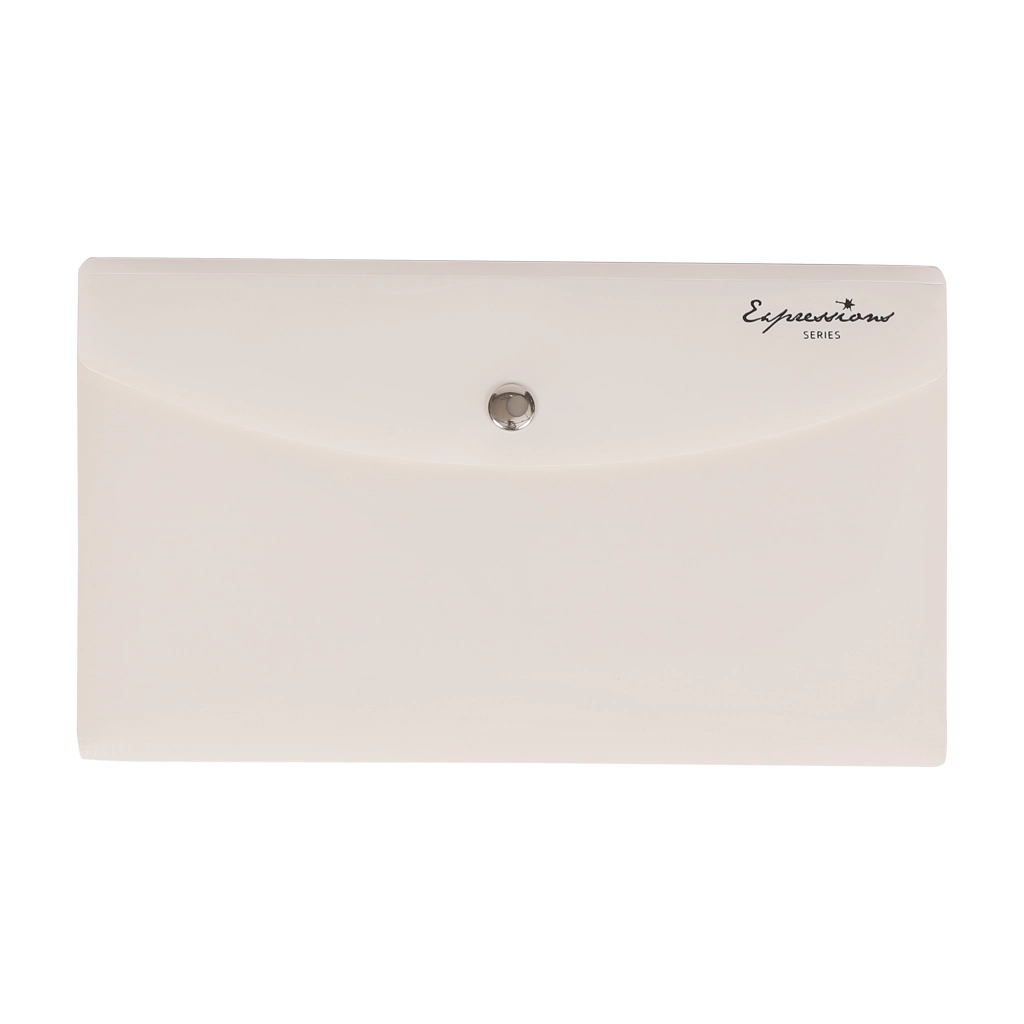 Vindel Plastic Envelope V52402Ow 230x133mm Oat White Button Type Morandi - Filing Supplies