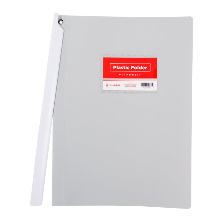 Best Buy Folder Plastic A4 Macaron Color Slide Built-In Name Card Holder Zs-324ASM, Gray
