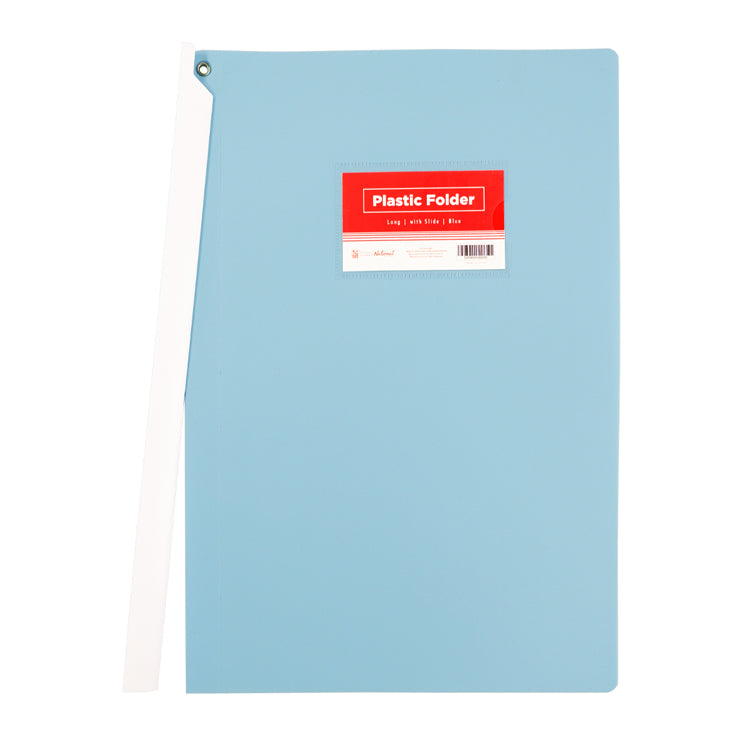 Best Buy Folder Plastic Long Macaron Color Slide Built-In Name Card Holder ZS-324ALM, Blue