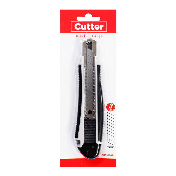 Best Buy Handheld Cutter 18mm SK5 Blades TPR Grip Stainless Blade Track XD-231-18X, Gray+Black