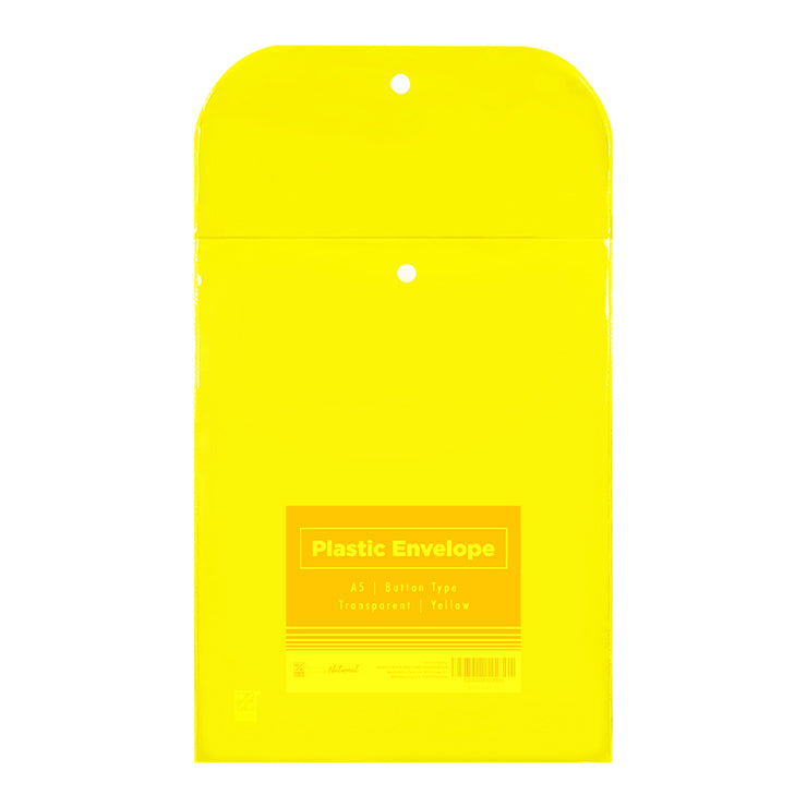 Best Buy Plastic Envelope DW3705-Yw, A5 Yellow Vertical Button Type - Plastic & Cloth Envelopes