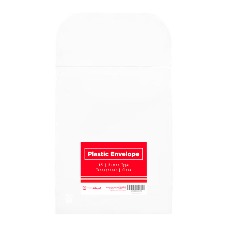 Best Buy Plastic Envelope DW3705-Cl, A5 Clear Vertical Button Type - Plastic & Cloth Envelopes