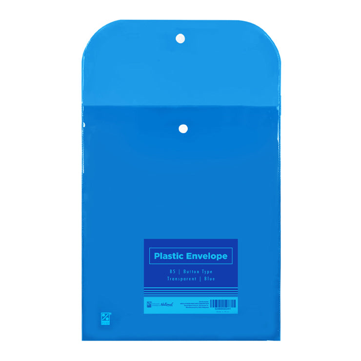 Best Buy Plastic Envelope DW3715-Be, B5 Blue Vertical Button Type - Plastic & Cloth Envelopes