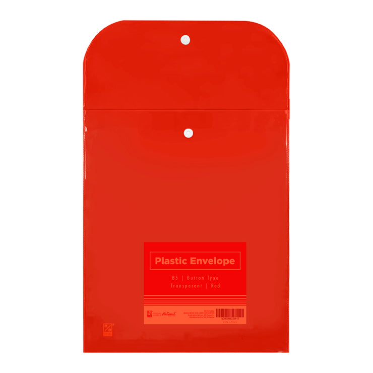 Best Buy Plastic Envelope DW3715-Rd, B5 Red Vertical Button Type - Plastic & Cloth Envelopes