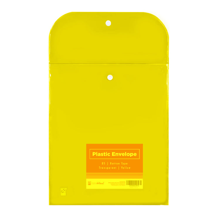 Best Buy Plastic Envelope DW3715-Yw, B5 Yellow Vertical Button Type - Plastic & Cloth Envelopes