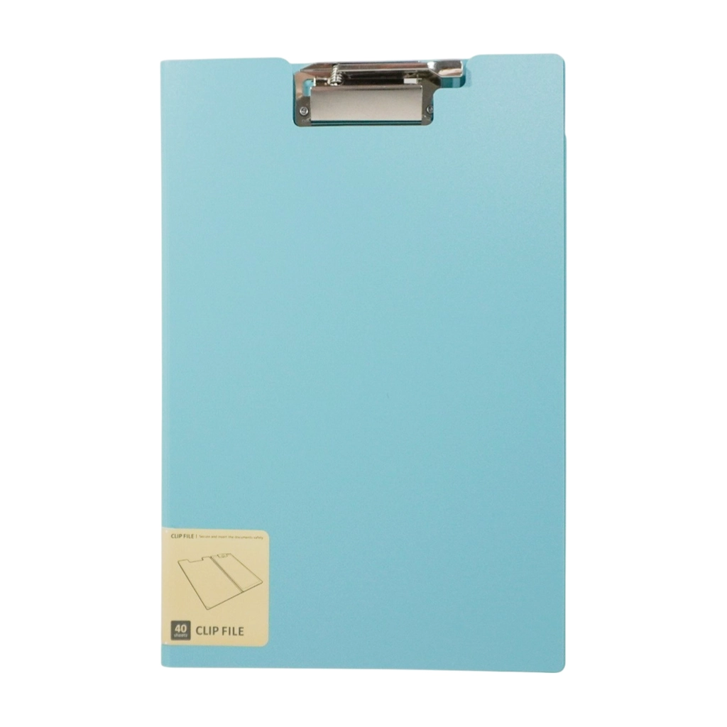 Lihit Lab Folder Punchless Top Clip Long F-5035FC, Light Blue - School & Office Supplies - Filing