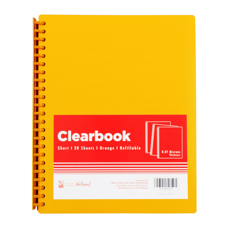 Best Buy Clearbook Refillable CL20SOR Short Orange 20 Sheets 23 Holes 0.07 Microns
