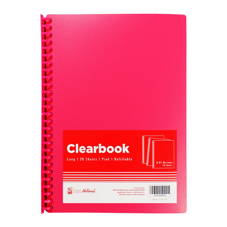 Best Buy Clearbook Refillable CL20LPK Long Pink 20 Sheets 27 Holes 0.07 Microns - Lowest Price