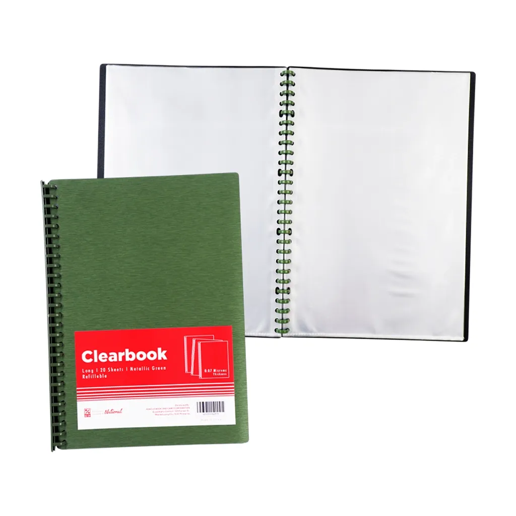 Best Buy Clearbook Refillable Mt20Lgr Long Green Metallic 20Sheets 27Holes 0.07Microns