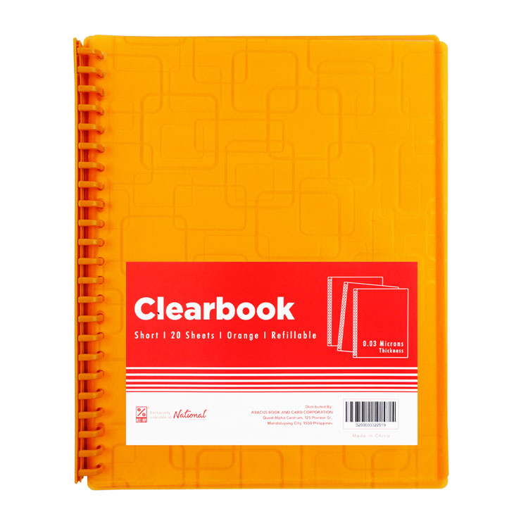 Best Buy Clearbook Refillable Short Orange 20 Sheets 23 Holes Big Square Design 0.03 Microns