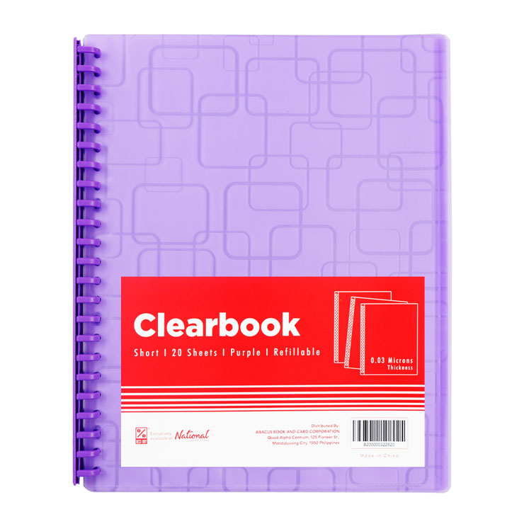 Best Buy Clearbook Refillable Short Purple 20 Sheets 23 Holes Big Square Design 0.03 Microns