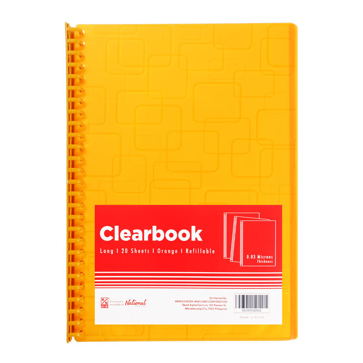 Best Buy Clearbook Refillable LBS20LOR Long Orange 20 Sheets 27 Holes Big Square Design 0.03 Microns