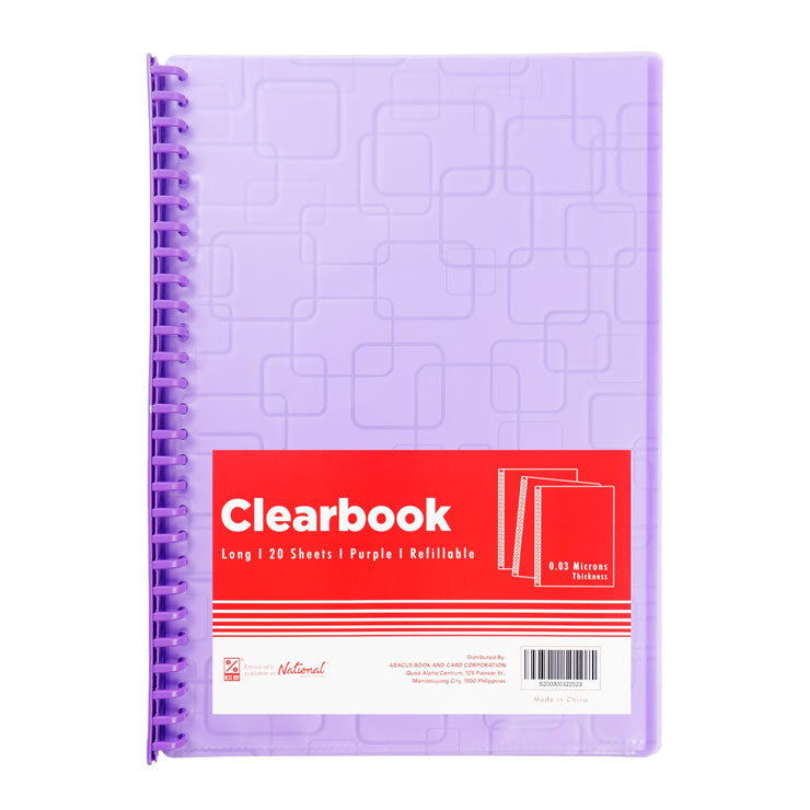 Best Buy Clearbook Refillable LBS20LPL Long Purple 20 Sheets 27 Holes Big Square Design 0.03 Microns