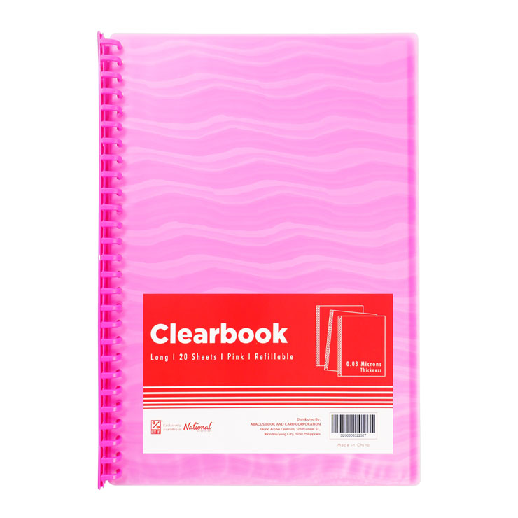 Best Buy Clearbook Refillable LWV20LPK Long Pink 20 Sheets 27 Holes Wave Design 0.03 Microns