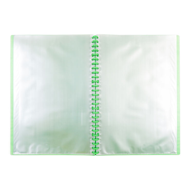 Best Buy Clearbook Refillable LWV20LGR Long Green 20 Sheets 27 Holes Wave Design 0.03 Microns