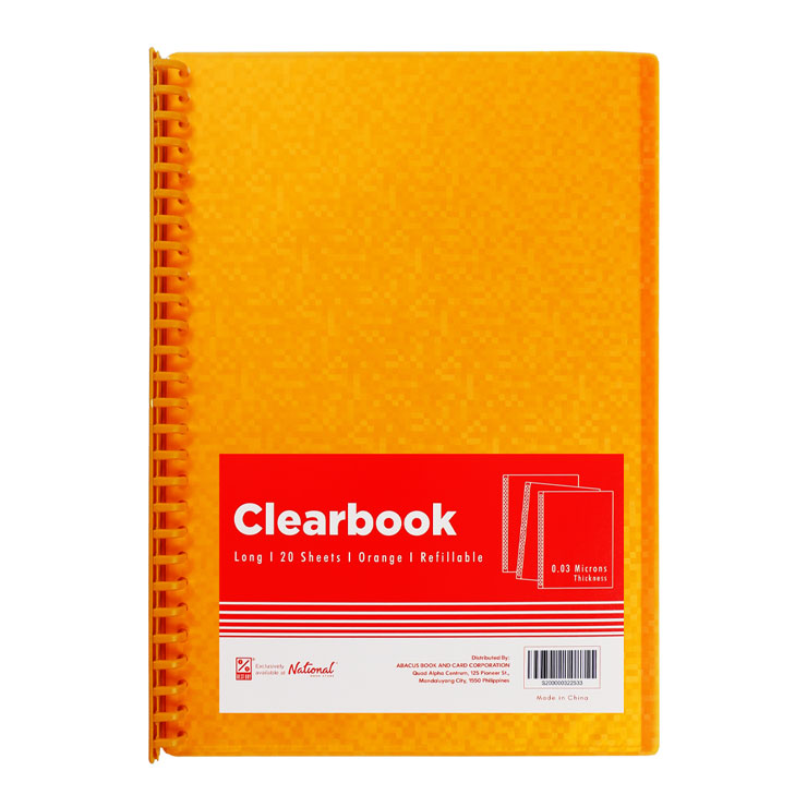 Best Buy Clearbook Refillable LPX20LLOR Long Orange 20 Sheets 27 Holes Pixel Design 0.03 Microns