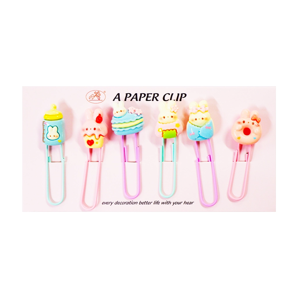 Clip Paper 21309-3Rb Baby Rabbit 6pcs Per Pack Vinyl