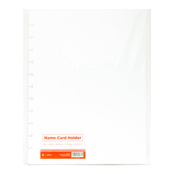 Best Buy Name Card Holder Refillable Short 20 Sheets 9 Pockets Per Page, White