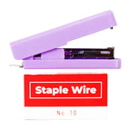 Best Buy Stapler Set No.10 with Remover and Staple Wire 1000s Slim Compact Mini 12 Sheets Purple