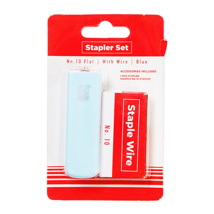 Best Buy Stapler Set No.10 with Remover and Staple Wire 1000s Slim Compact Mini 12 Sheets Blue