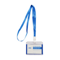 Uhoo Id Holder Horizontal With Lanyard Acrylic 85mmx54mmx10mm 6027+6734, Blue
