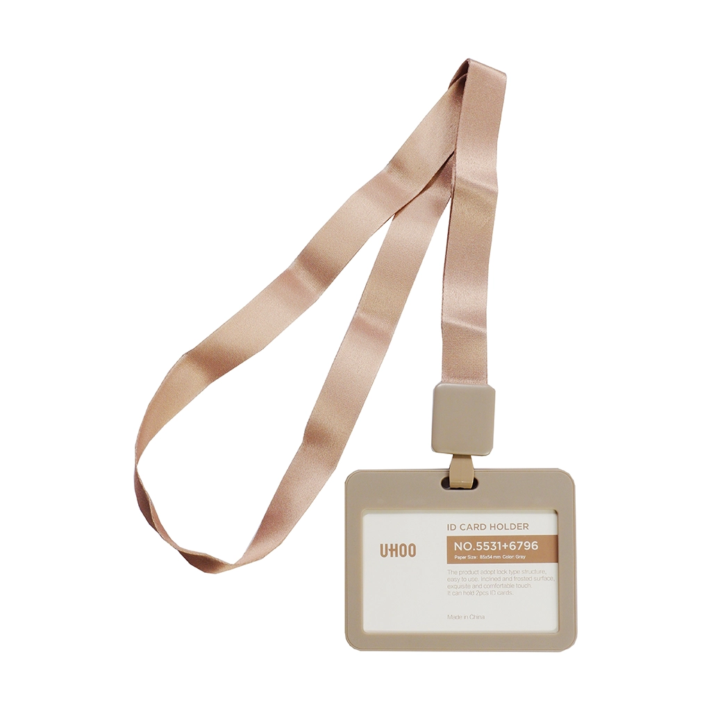 Uhoo Id Holder Horizontal With Lanyard 85mmx54mmx20mm 5531+6796, Gray