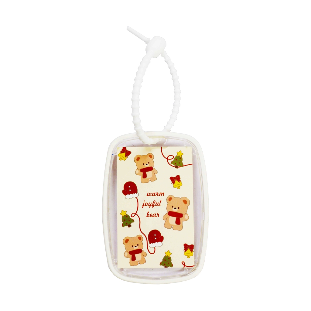 Uhoo Id Holder Vertical With Lanyard Bear 54mmx85mm White 7207-5, 4 Design