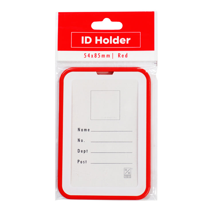 Best Buy ID Holder Vertical Slide Card Type 54x85mm Red T-1408V - ID Holders & Lanyards