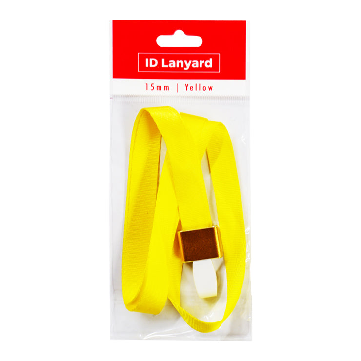Best Buy ID Lanyard Buckle Thin Polyester Alloy & Snap Clear Plastic 15mm Yellow K-1574