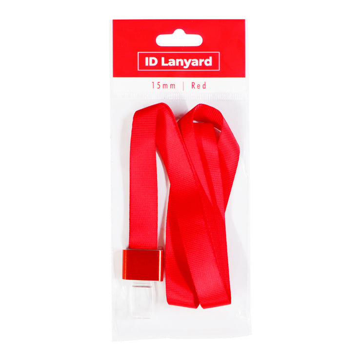 Best Buy ID Lanyard Buckle Thick Polyester Alloy & Snap Clear Pc Plastic 15mm Red K-1578
