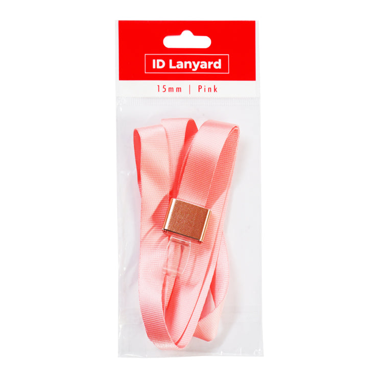 Best Buy ID Lanyard Buckle Thick Polyester Alloy & Snap Clear Pc Plastic 15mm Pink K-1578