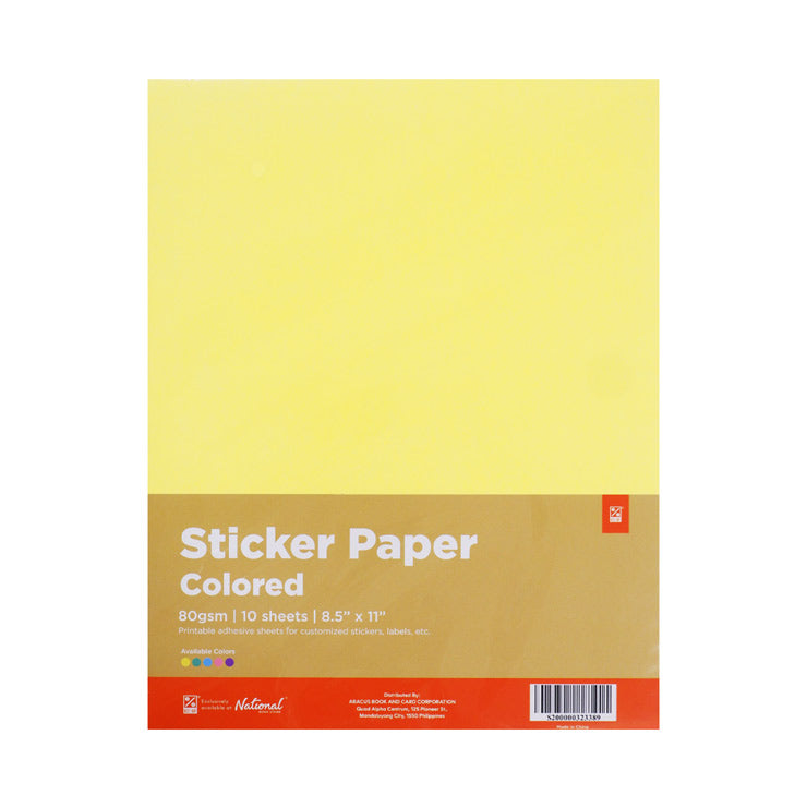 Best Buy Colored Sticker Paper 80gsm Short Yellow Hp-240621-4A 10's