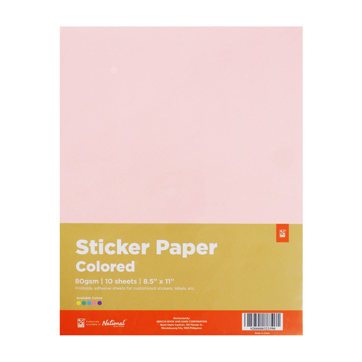 Best Buy Colored Sticker Paper 80gsm Short Pink Hp-240621-4B 10's