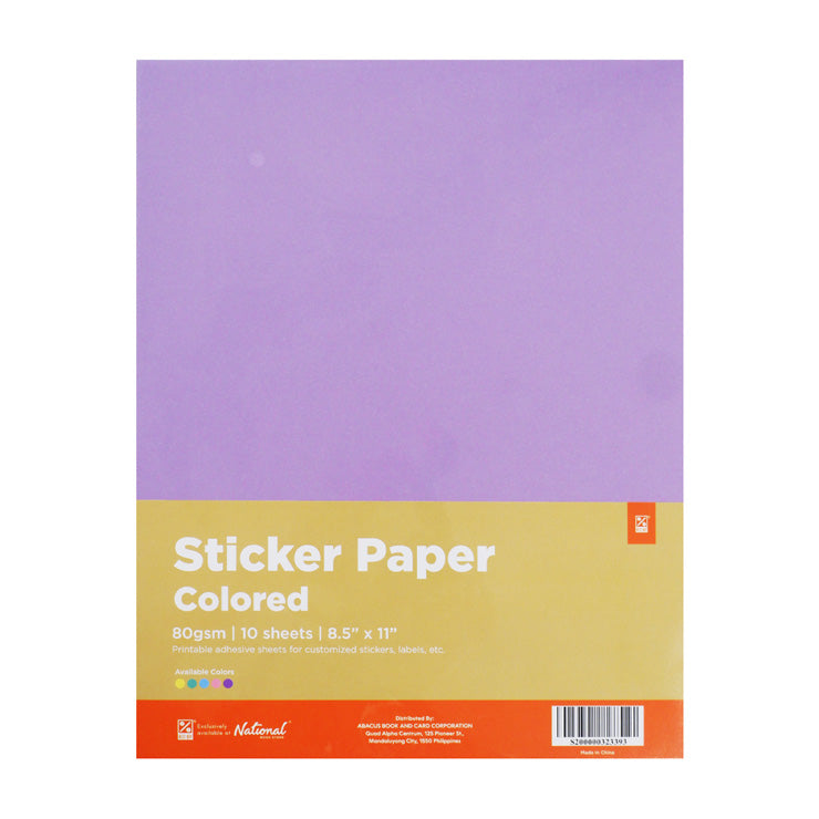 Best Buy Colored Sticker Paper 80gsm Short Purple Hp-240621-4E 10's