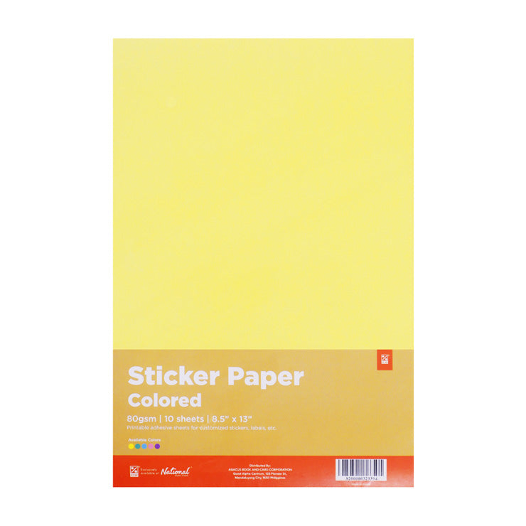 Best Buy Colored Sticker Paper 80gsm Long Yellow Hp-240621-5A 10's