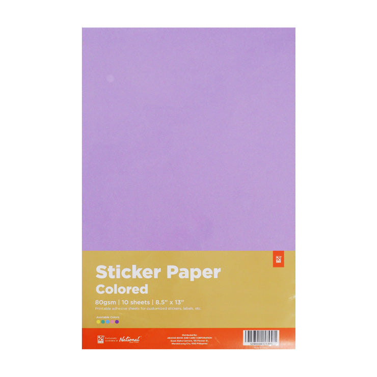 Best Buy Colored Sticker Paper 80gsm Long Purple Hp-240621-5E 10's