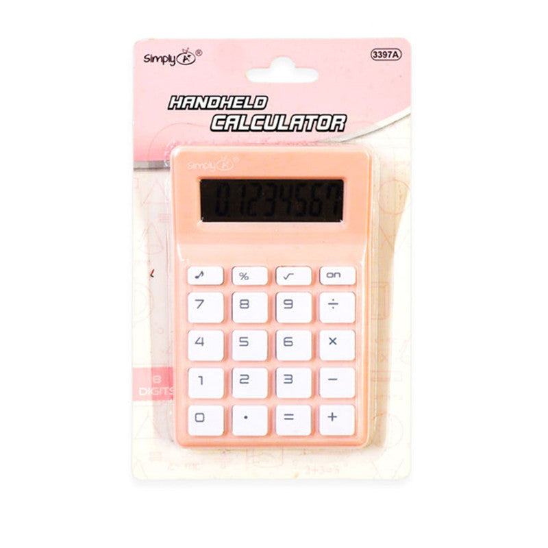 Simply A Handheld Calculator 3397A Pink 8 Digits Battery Operated