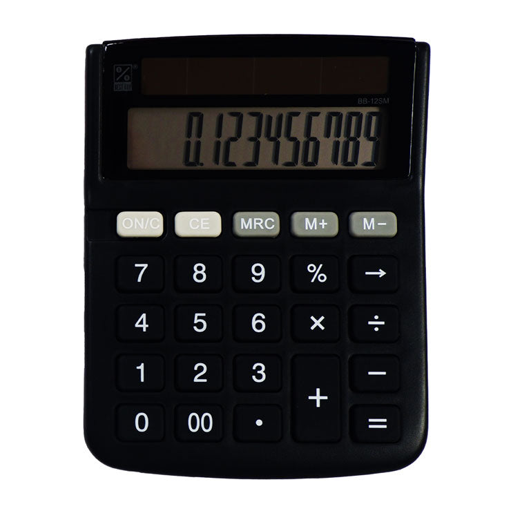 Best Buy Desktop Calculator Bb-12SM 12 Digits Solar Angled Display Rubber Keypad