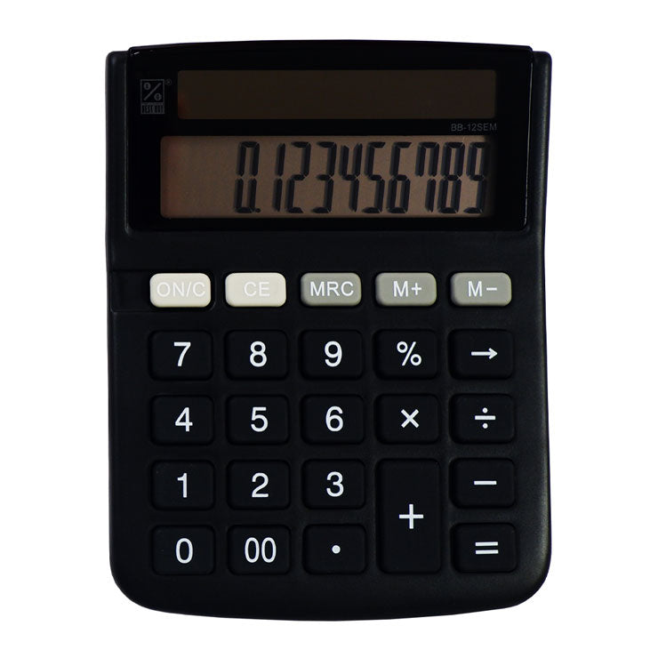 Best Buy Desktop Calculator BB-12SEM 12 Digits Eco Angled Display Rubber Keypad
