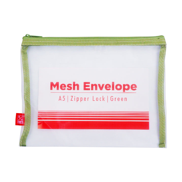 Best Buy Mesh Envelope A5 Green Single Colored Zipper, Green