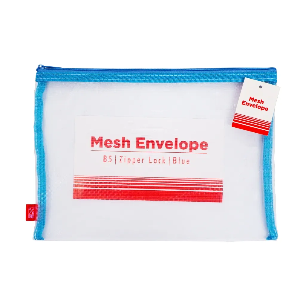 Best Buy Mesh Envelope B5 Blue Single Colored Zipper Jinshun - Filing Supplies