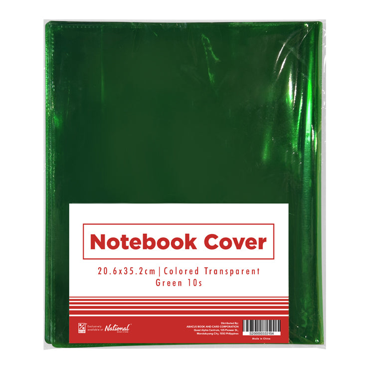Best Buy Notebook Cover Colored Transparent 10's 20.6x35.2cm, Green - School Supplies