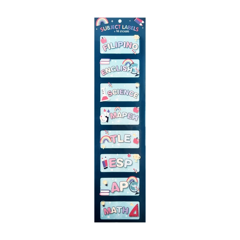 Vindel Label Sticker Subject Labels 8x3.8cm 2Sx16S Cs031-7, Blue - School & Office Supplies