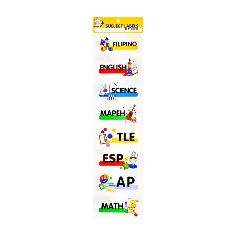 Vindel Label Sticker Subject Labels 8x3.8cm 2Sx16S Cs031-8, Iconic - School & Office Supplies