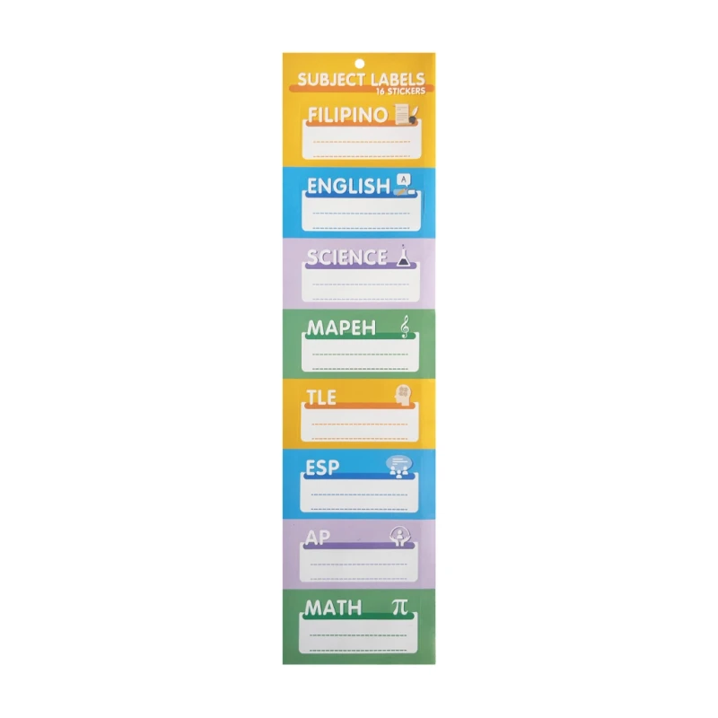 Vindel Label Sticker Subject Labels 8x3.8cm 2Sx16S Cs031-9, Pastel - School & Office Supplies