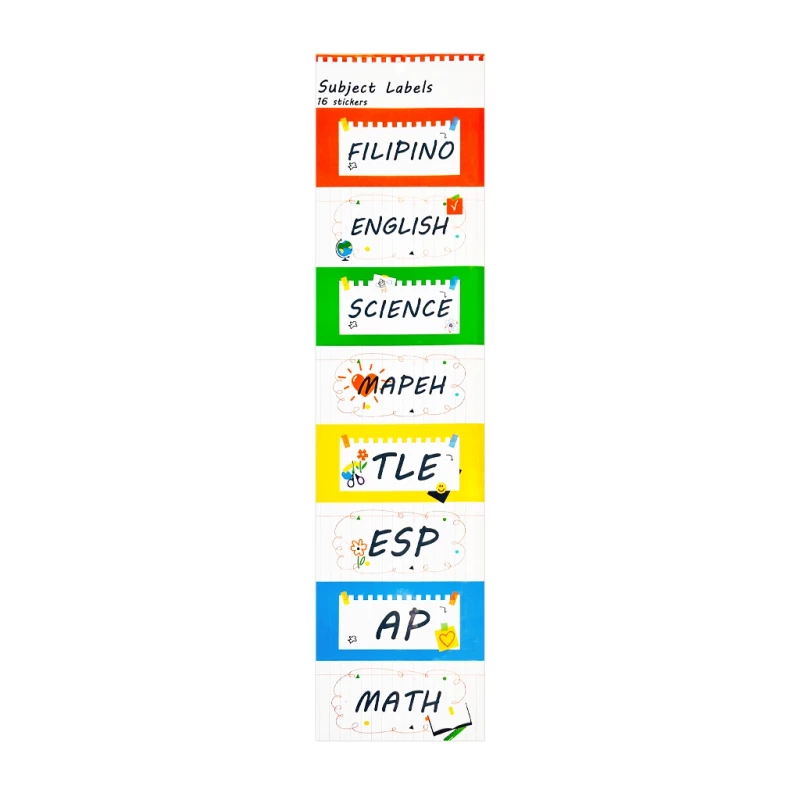 Vindel Label Sticker Subject Labels 8x3.8cm 2Sx16S Cs031-10, Nb Designs - School & Office Supplies