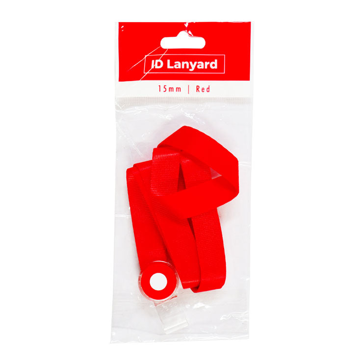 Best Buy ID Lanyard Bicolor Polyester with Round & Clear Plastic Clip 15mm Red KP-1550