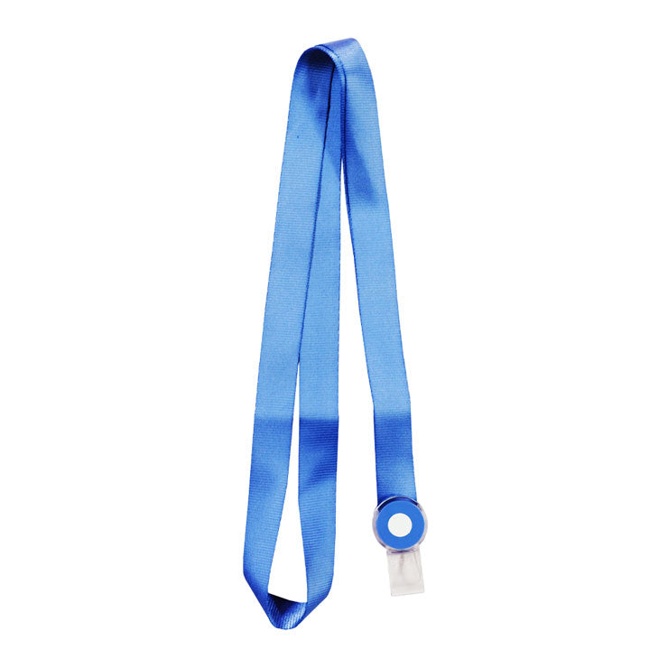 Best Buy ID Lanyard Bicolor Polyester with Round & Clear Plastic Clip 15mm Gray Blue KP-1550